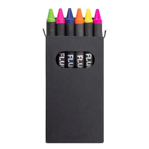 Set mit 6 Neon-Wachsmalstiften «Lumyni»