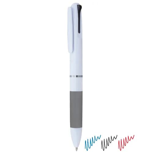 Stylo 3 couleurs avec anneaux métalliques «Farves»