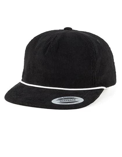 YP Classics Unstructured Corduroy cap with braid rope – Schwarz