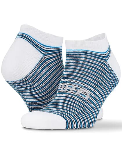 3-Pack Mixed Stripe Coolmax Sneaker Socks – Weiss / Grau / Blau