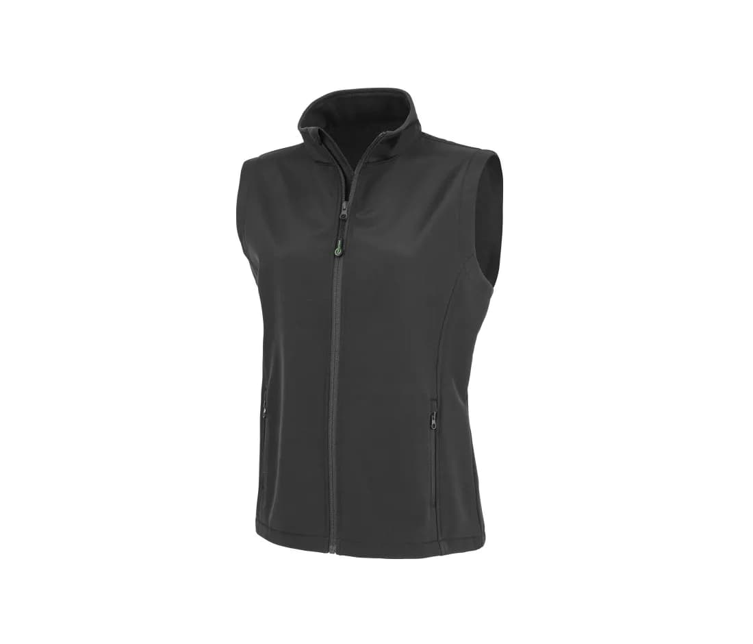 Bodywarmer softshell 2 couches recyclé imprimable femme – Noir