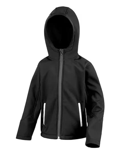 Youth TX Performance Hooded Soft Shell Jacket – Noir / Gris