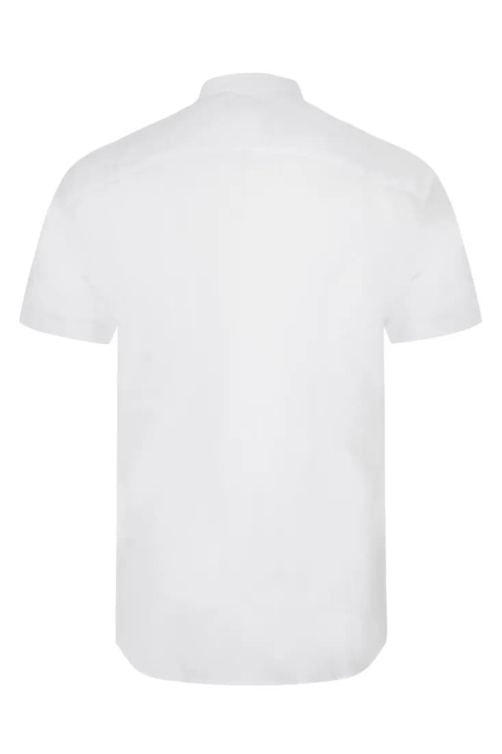 Herren Oxford-Kurzarmhemd – Weiss – Rückansicht