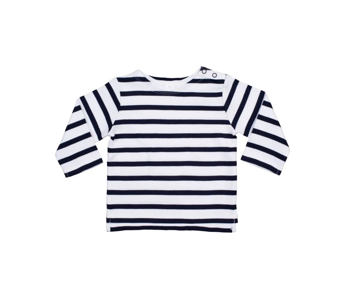 Baby Breton Top – Blanc / Marine