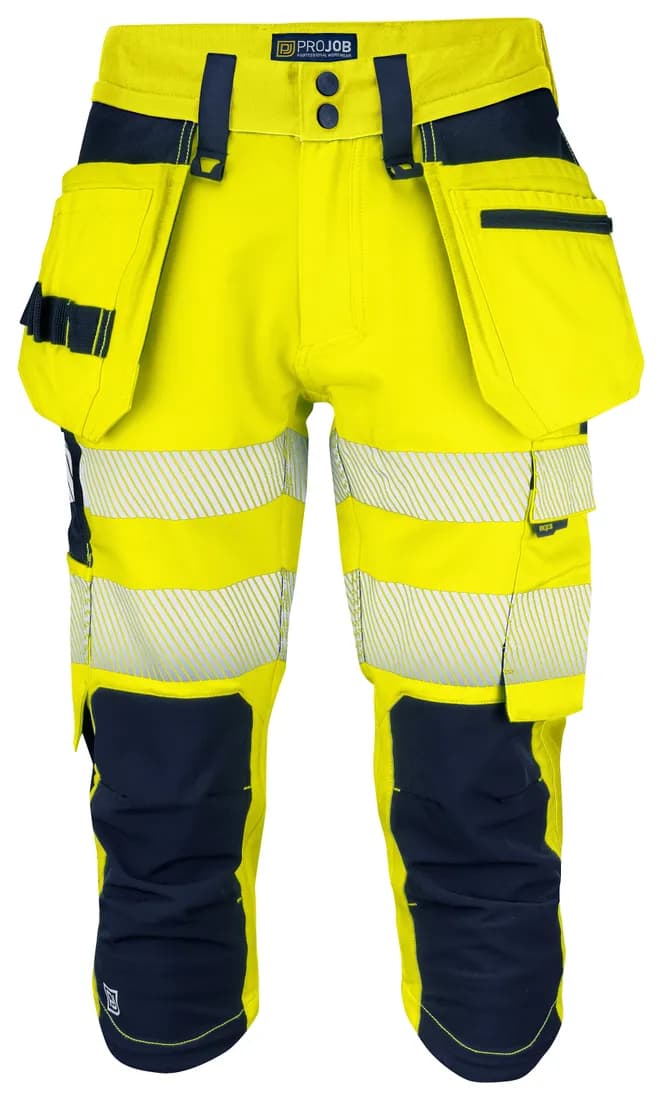 6577 3/4 Arbeitshose mit Hängetaschen EN ISO 20471 Klasse 2/1