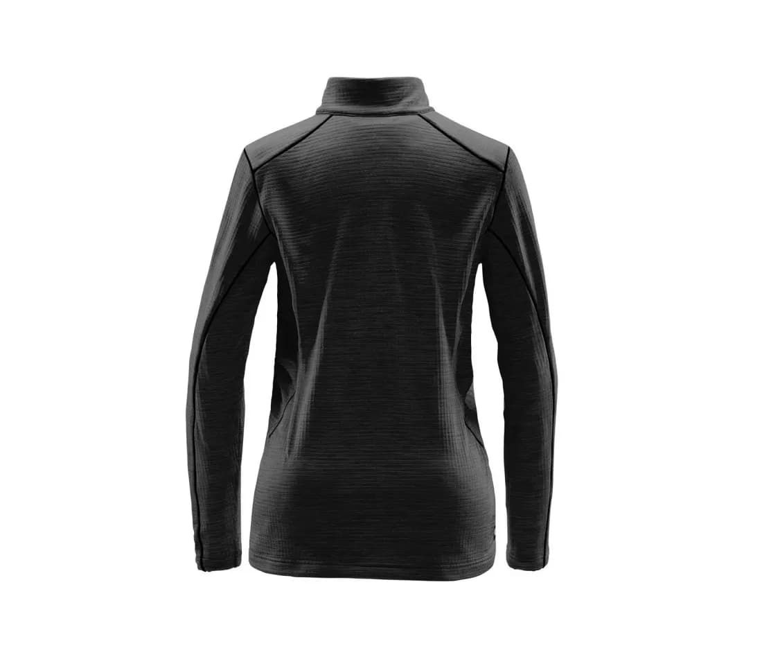 Herren Thermoshirt «Base» mit Reissverschlusskragen – Grau – Rückansicht