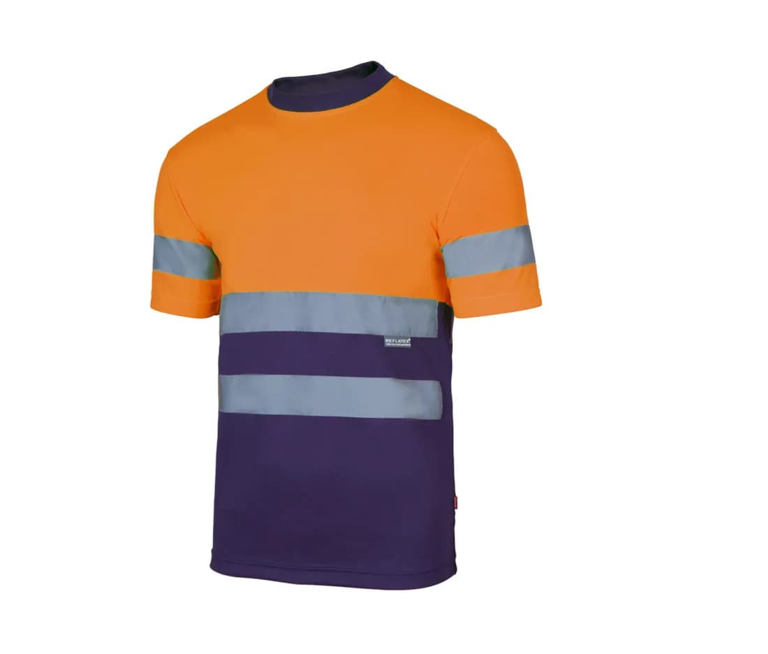 T-Shirt Technique Bicolore à Manches Courtes Visibilité Augmentée
