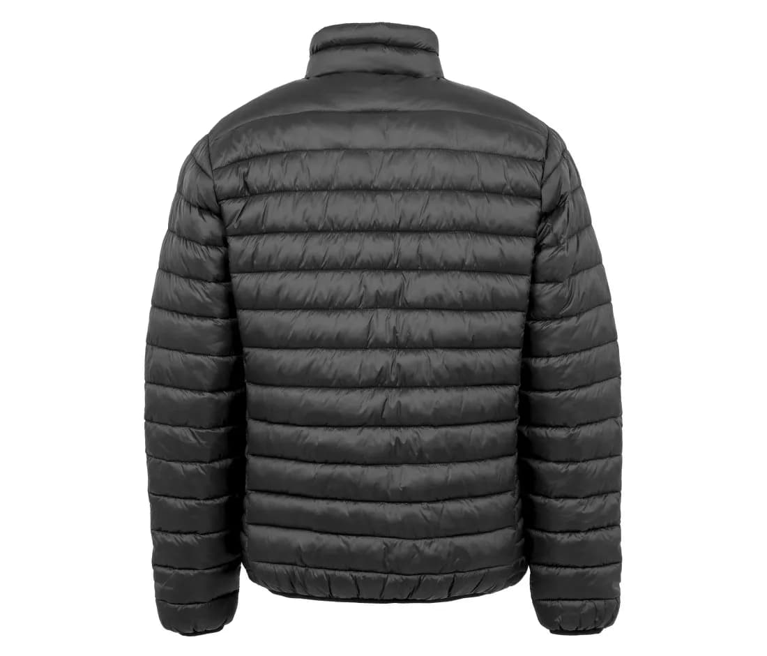 Recycelte wattierte Jacke – Schwarz – Rückansicht