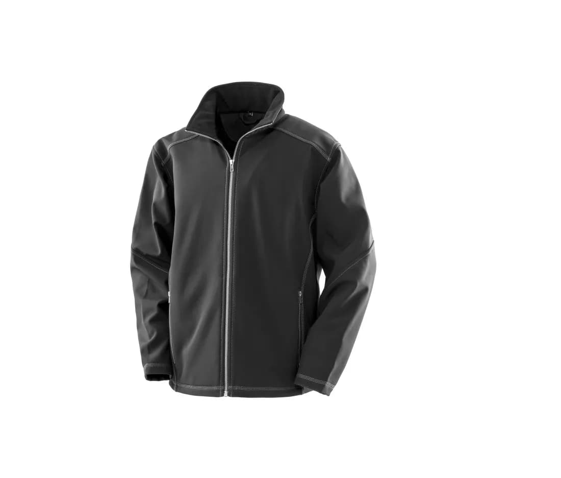 Herren Softshelljacke «Treble Stitch» – Schwarz