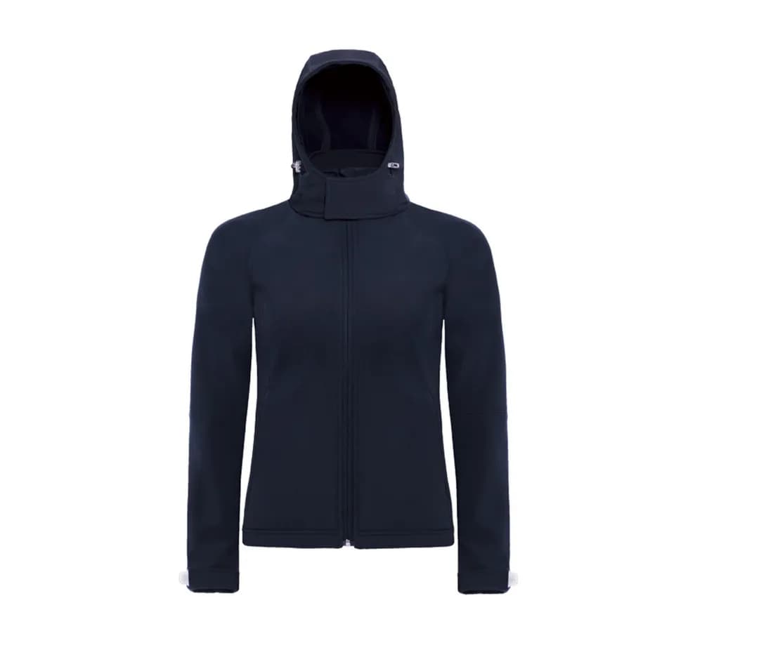 Damen Softshelljacke mit Kapuze – Marine