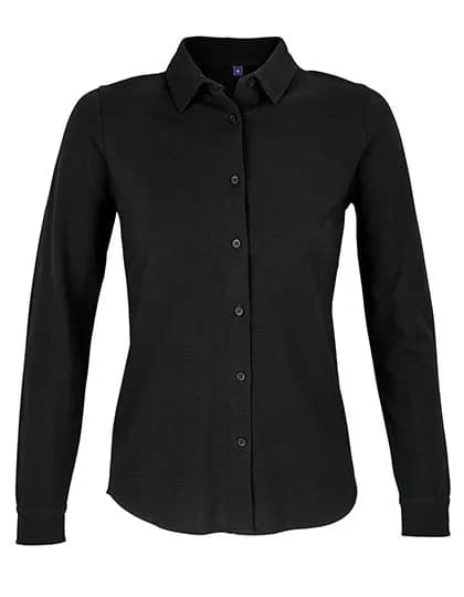 Women’s Cotton Pique Shirt Basile – Schwarz