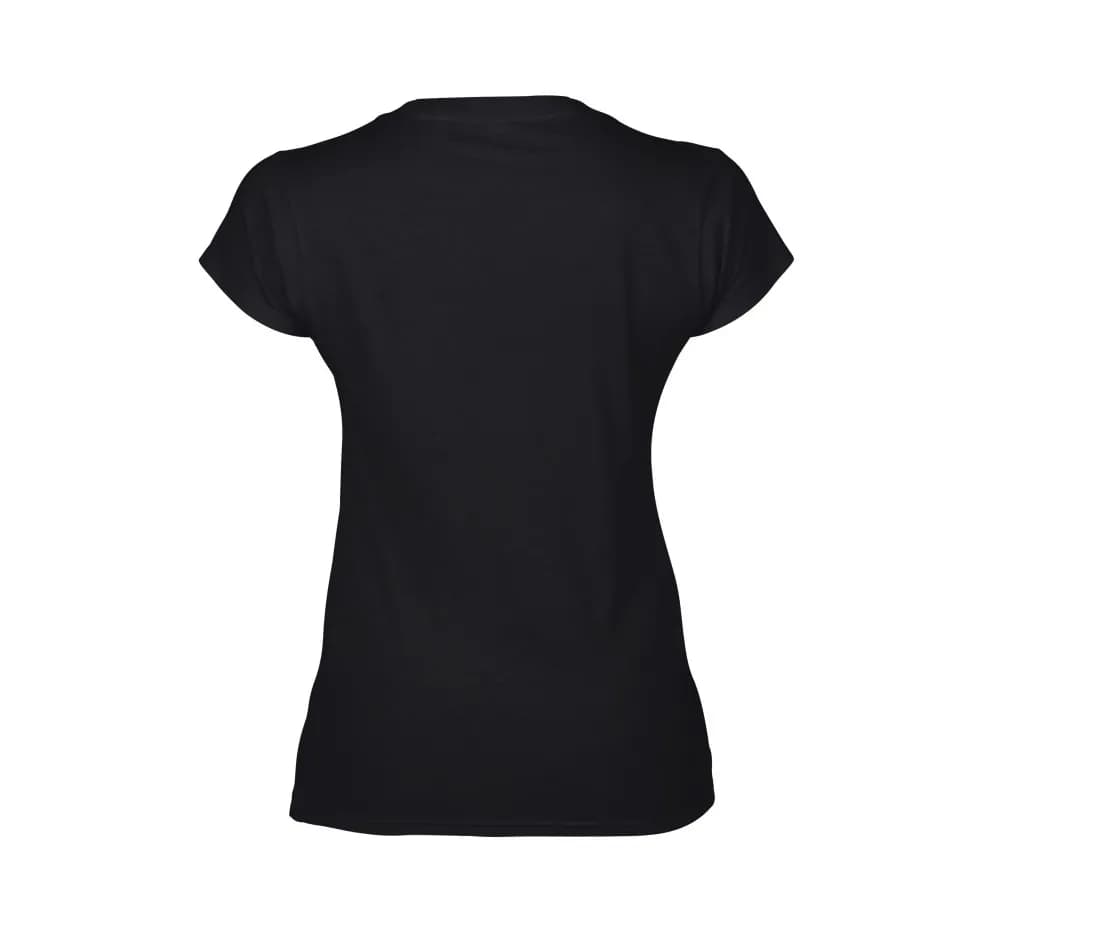 T-shirt col V «Softstyle®» femme – Noir – vue de dos