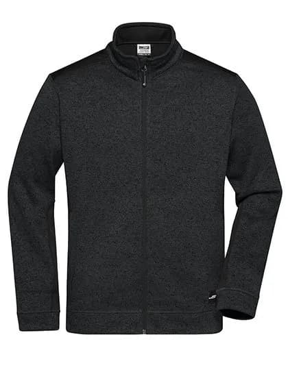 Men’s Knitted Workwear Fleece Jacket -STRONG- – Schwarz