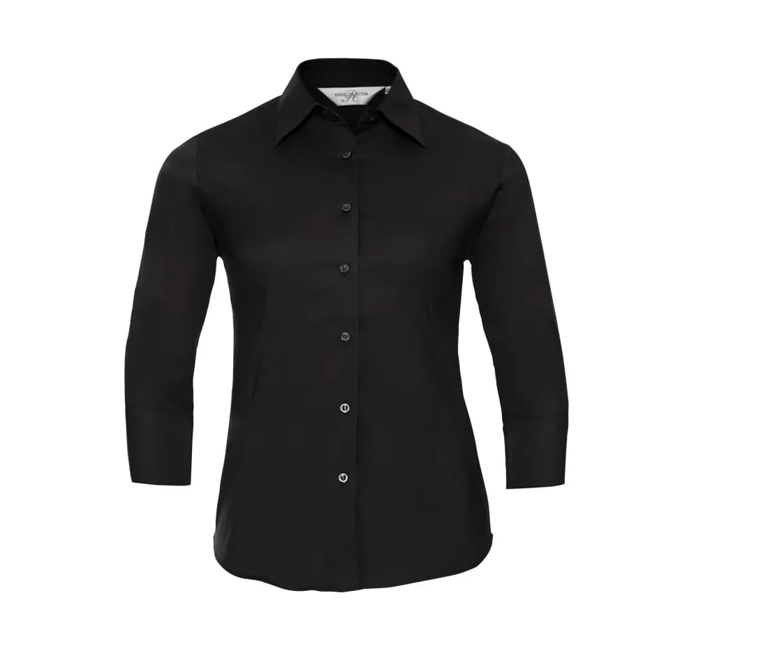 Chemise stretch ajustée manches 3/4 femme