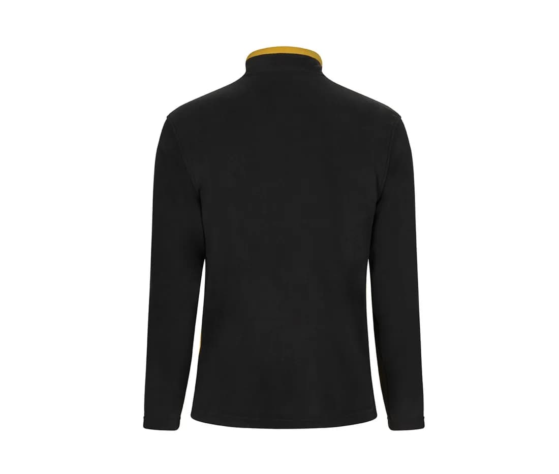 Two‑Tone Fleece Jacke – Schwarz / Gelb – Rückansicht