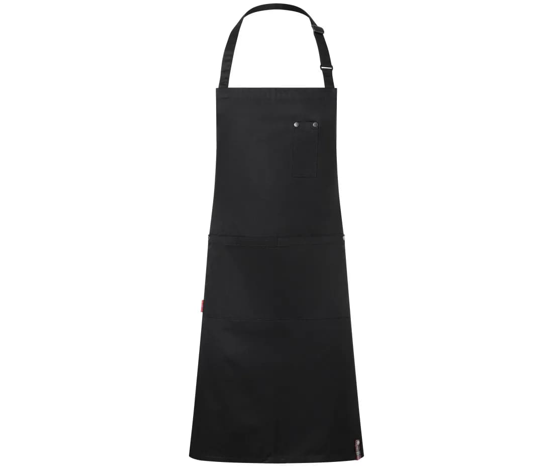 Tablier à bavette avec boucle et poches – Noir