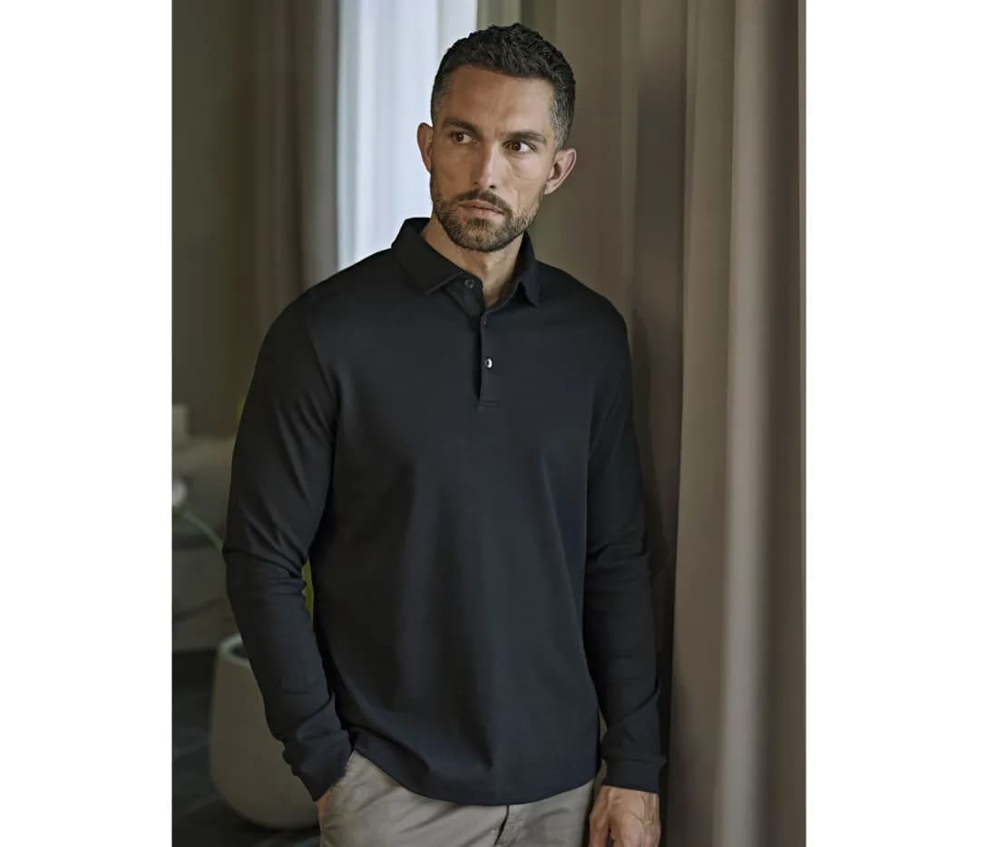 Pima Cotton Long Sleeve Polo