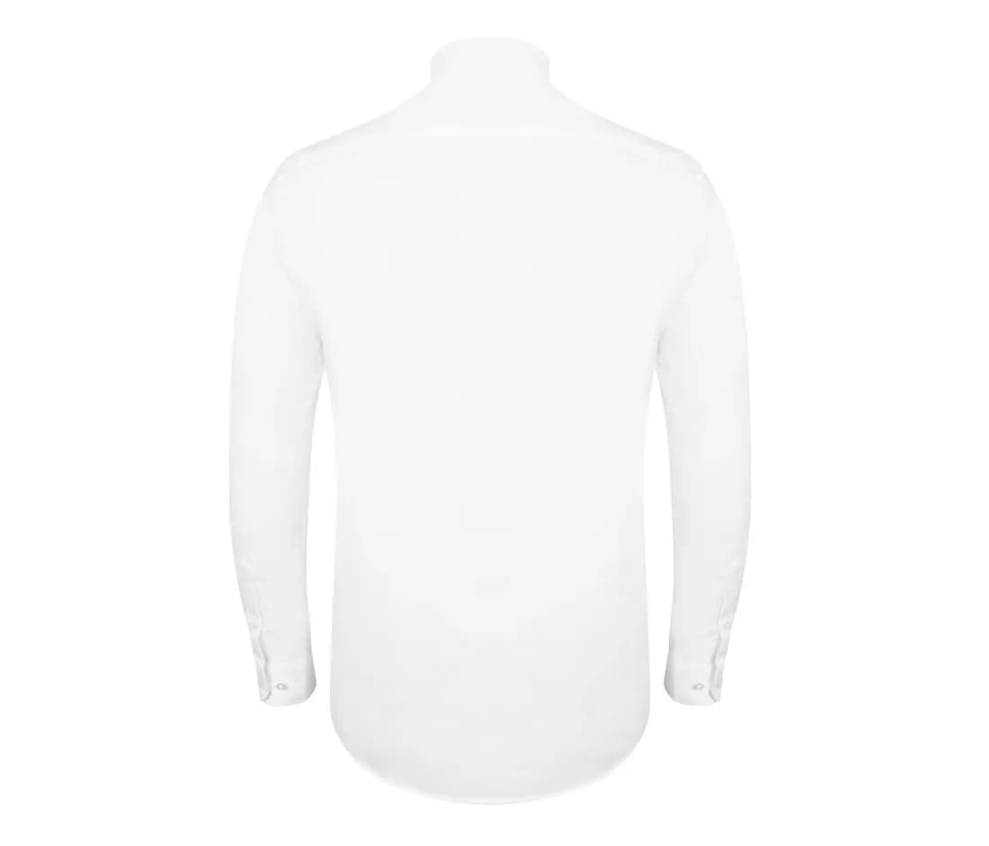 Modern Oxford Long Sleeved Shirt - Regular Fit – Weiss – Rückansicht