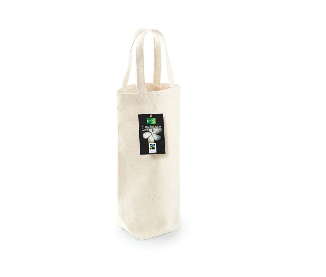 Flaschentasche aus Fairtrade-Baumwolle – Natur