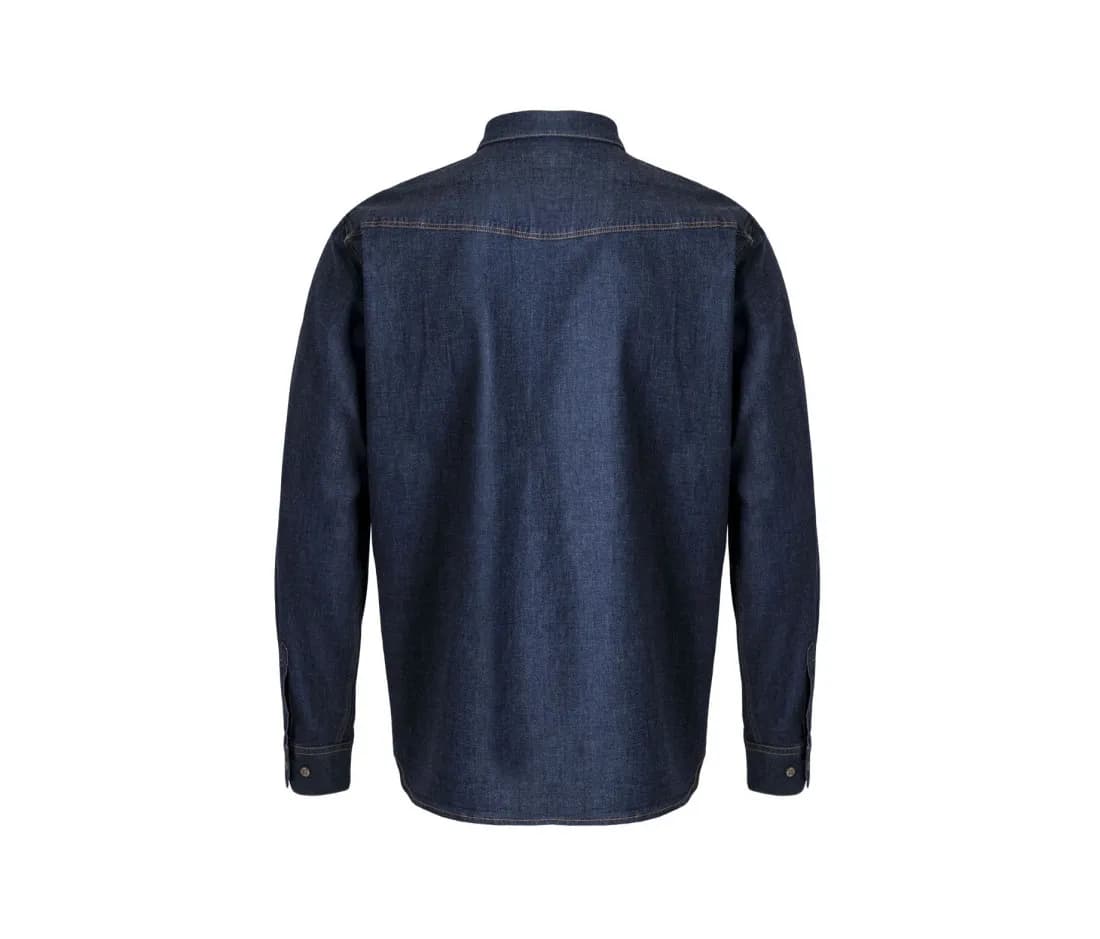 Herren Stretch-Jeanshemd Langarm – Denim – Rückansicht