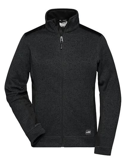 Ladies’ Knitted Workwear Fleece Jacket -STRONG- – Schwarz