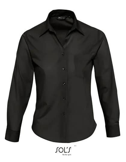 Popeline-Blouse Executive Long Sleeve – Noir