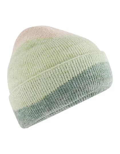 Soft Wave Beanie – Beige / Hellgrün / Grün