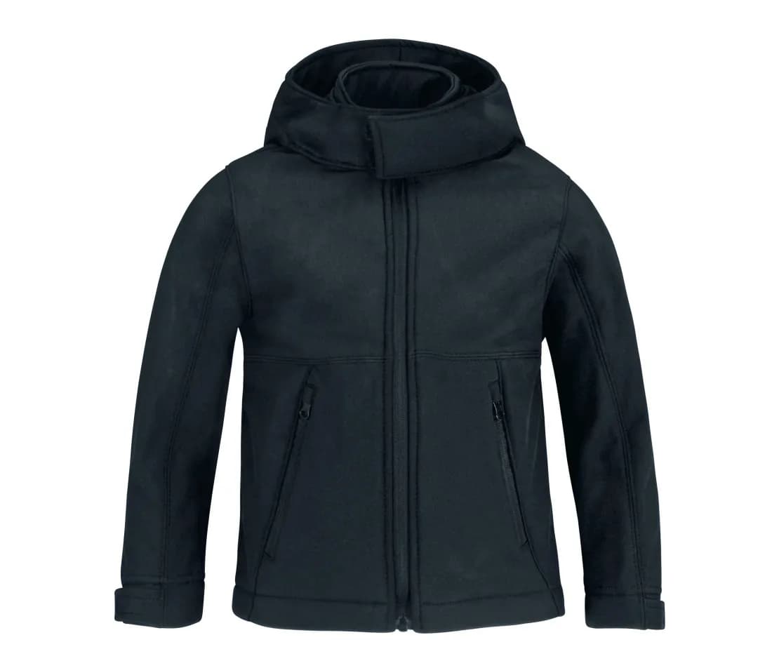 Kinder Softshelljacke mit Kapuze – Marine