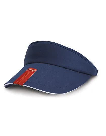 Herringbone Sun Visor With Sandwich Peak – Marine / Blanc