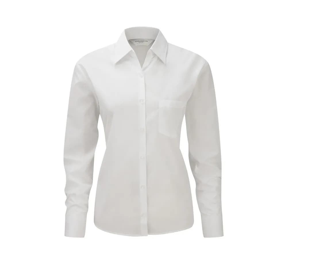 Chemisier en popeline manches longues femme