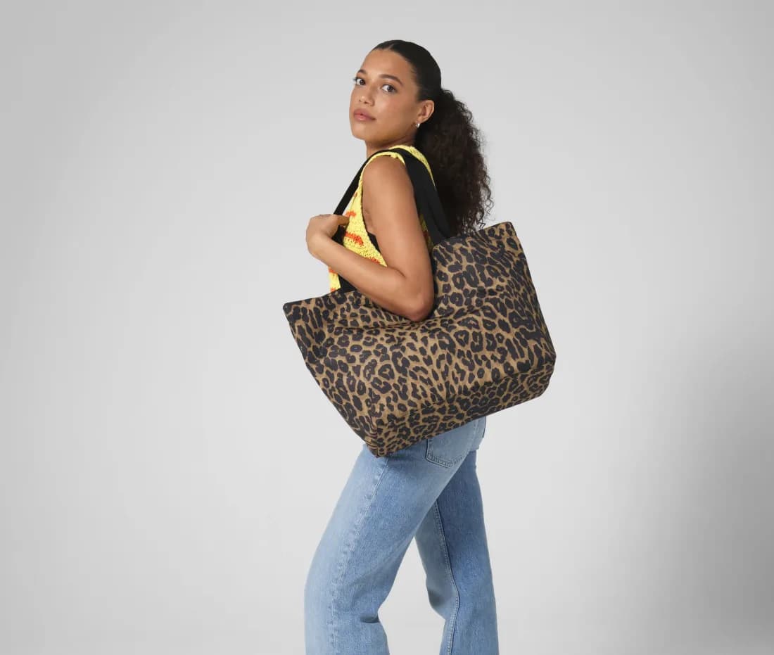 Leopard Print Carryall Tote Bag