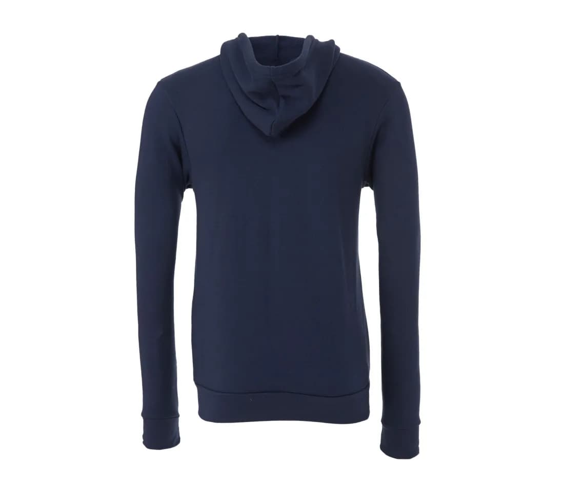 Unisex Fleece Full-Zip Hoodie – Marine – vue de dos