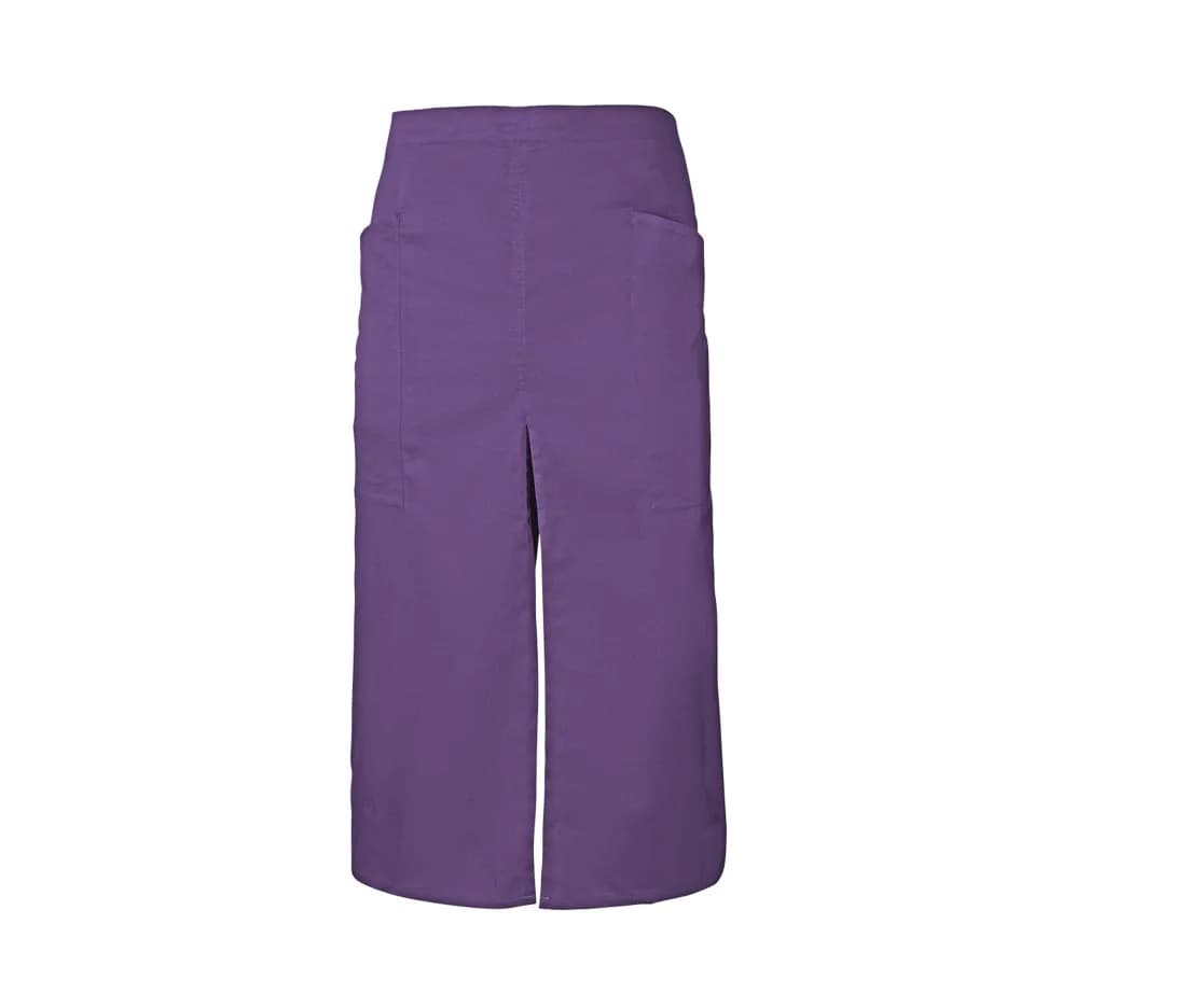Lange Schürze mit Schlitz und Taschen