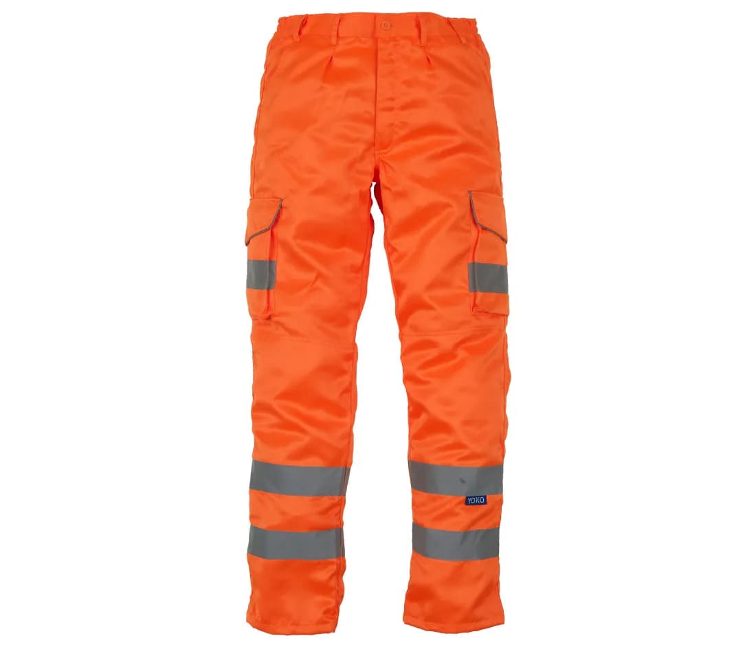 Warnschutz-Cargohose mit Knieschutztaschen – Warnorange