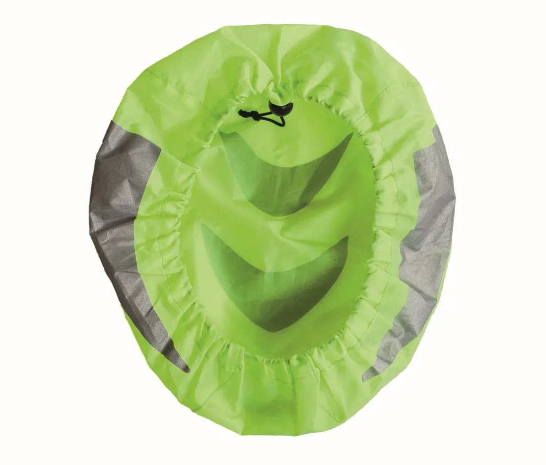 Hi-Vis Water-Repellent Bicycle-Helmet Cover – Jaune – vue de dos
