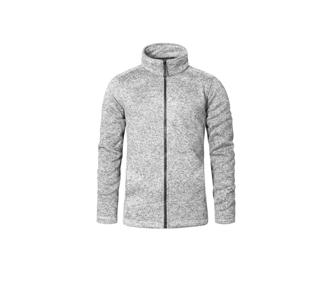 Herren Strickfleecejacke C+ – Grau meliert