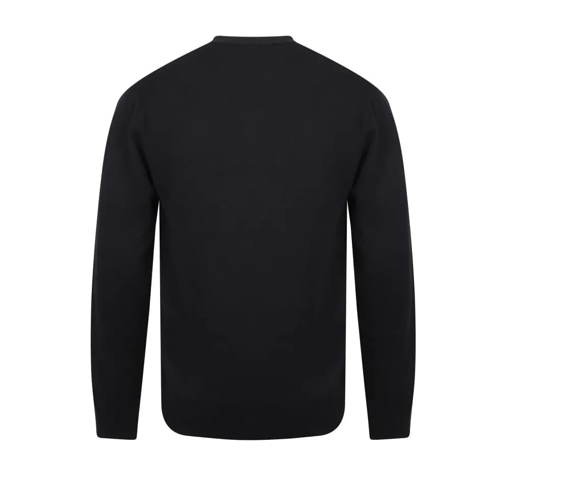 Herren Cardigan mit V-Ausschnitt – Marine – Rückansicht