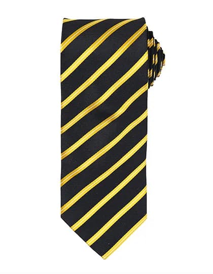 Sports Stripe Tie – Noir / Jaune