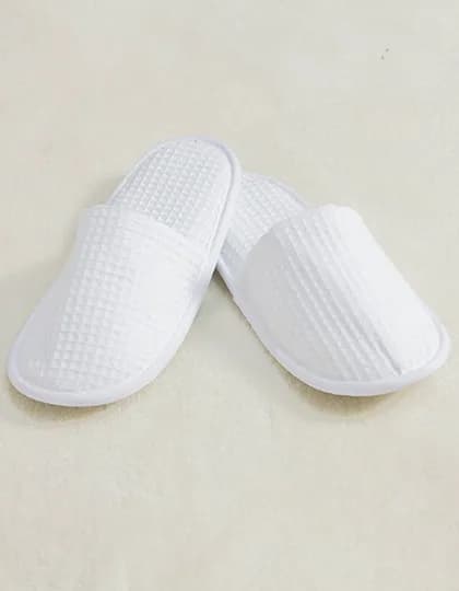 Waffle Mule Slippers – Weiss