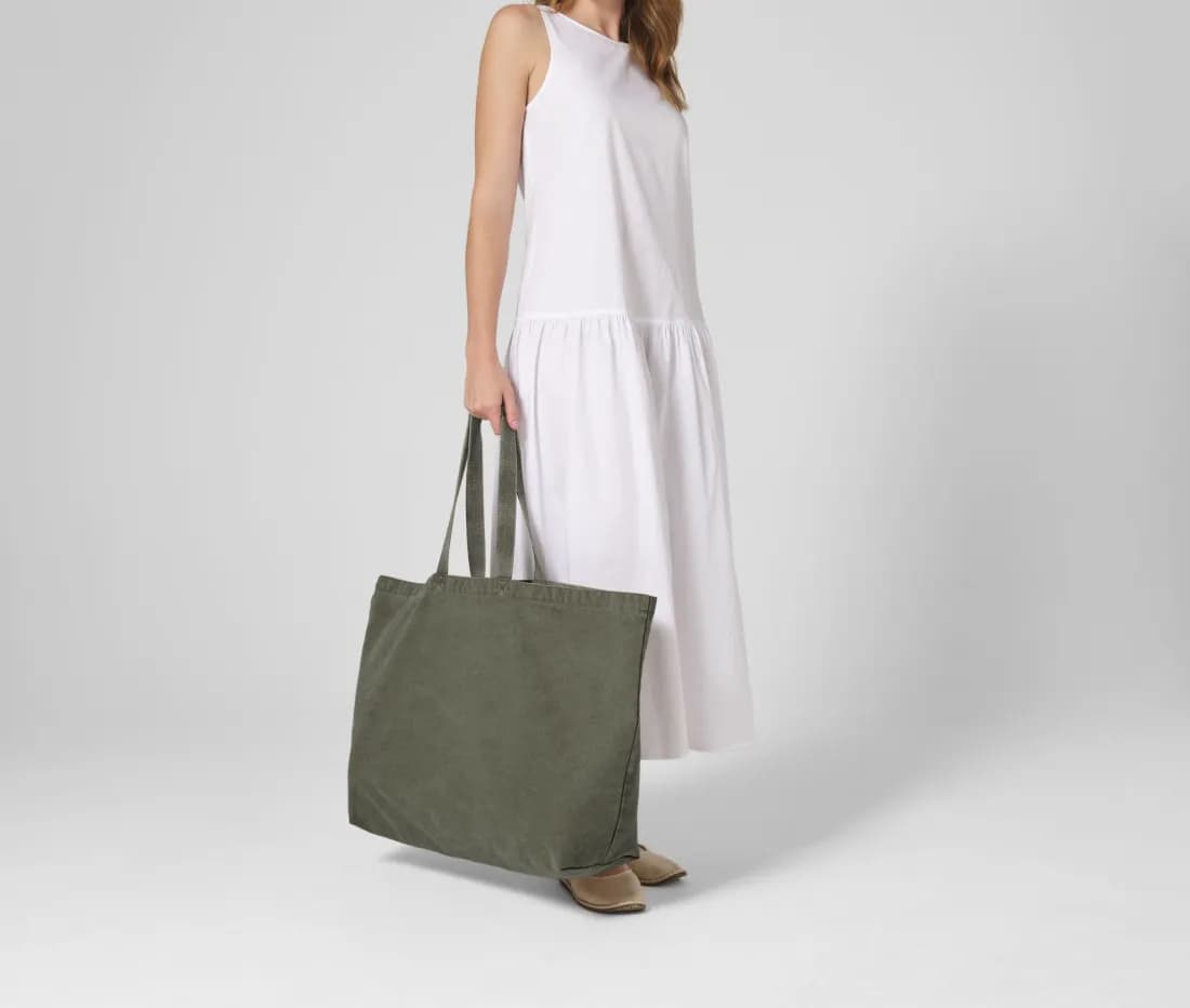 Garment Dyed Oversized Tote Bag