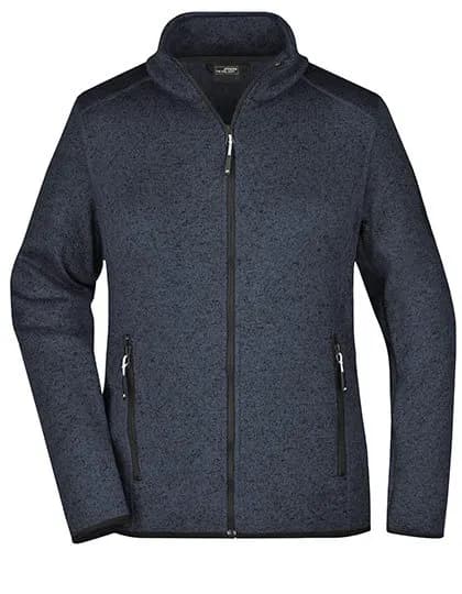 Ladies’ Knitted Fleece Jacket – Anthrazit meliert / Silber