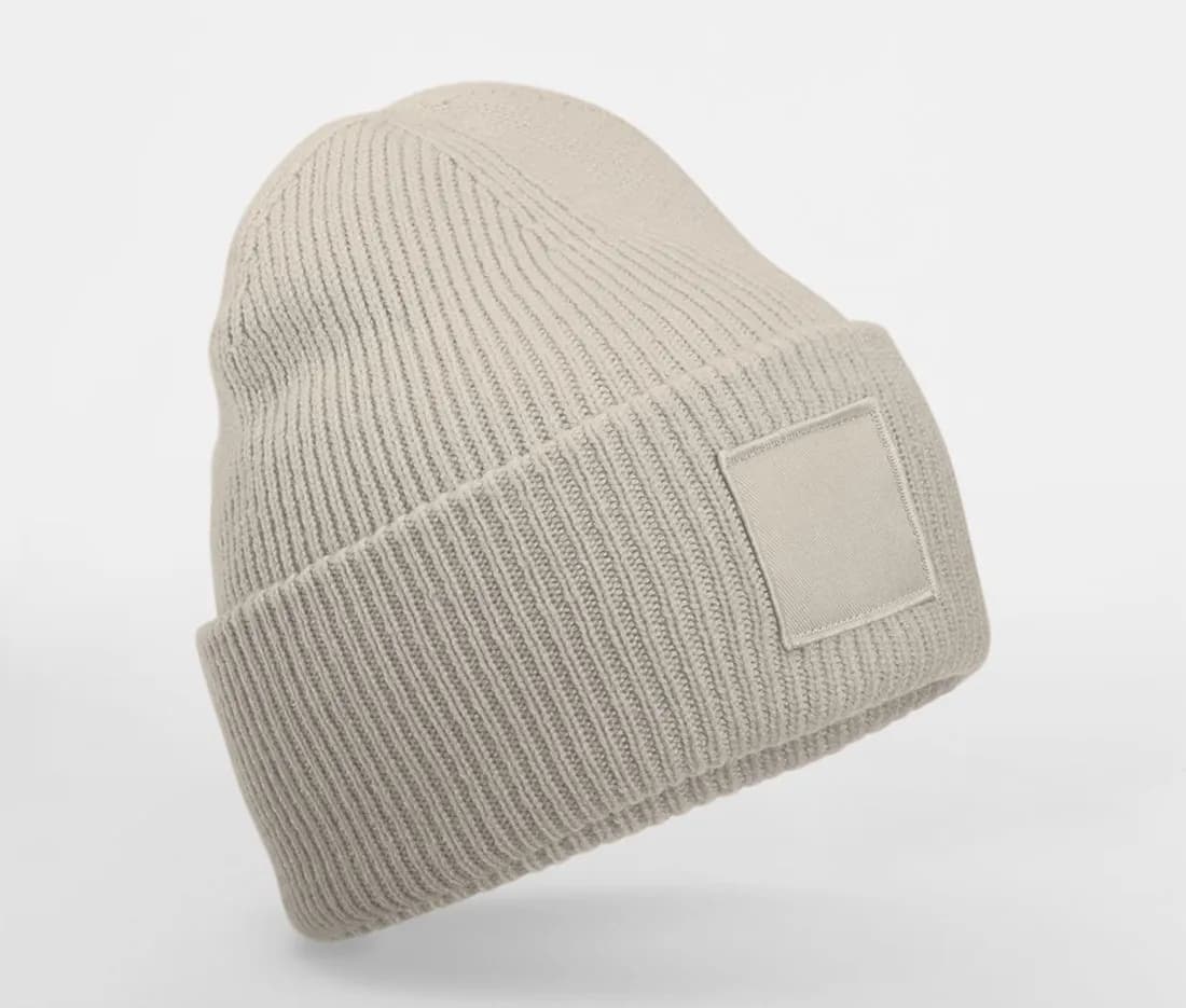 Deep Cuffed Tonal Patch Beanie
