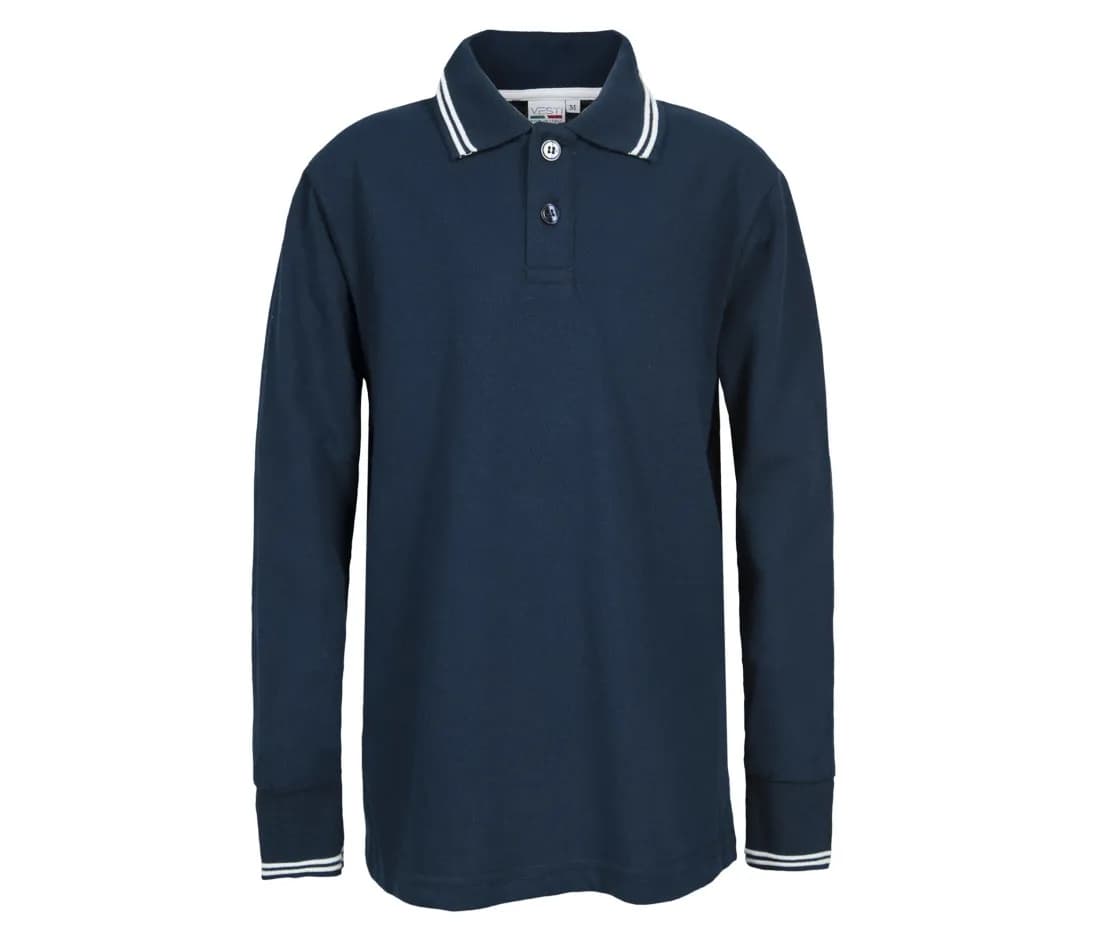Polo piqué manches longues enfant