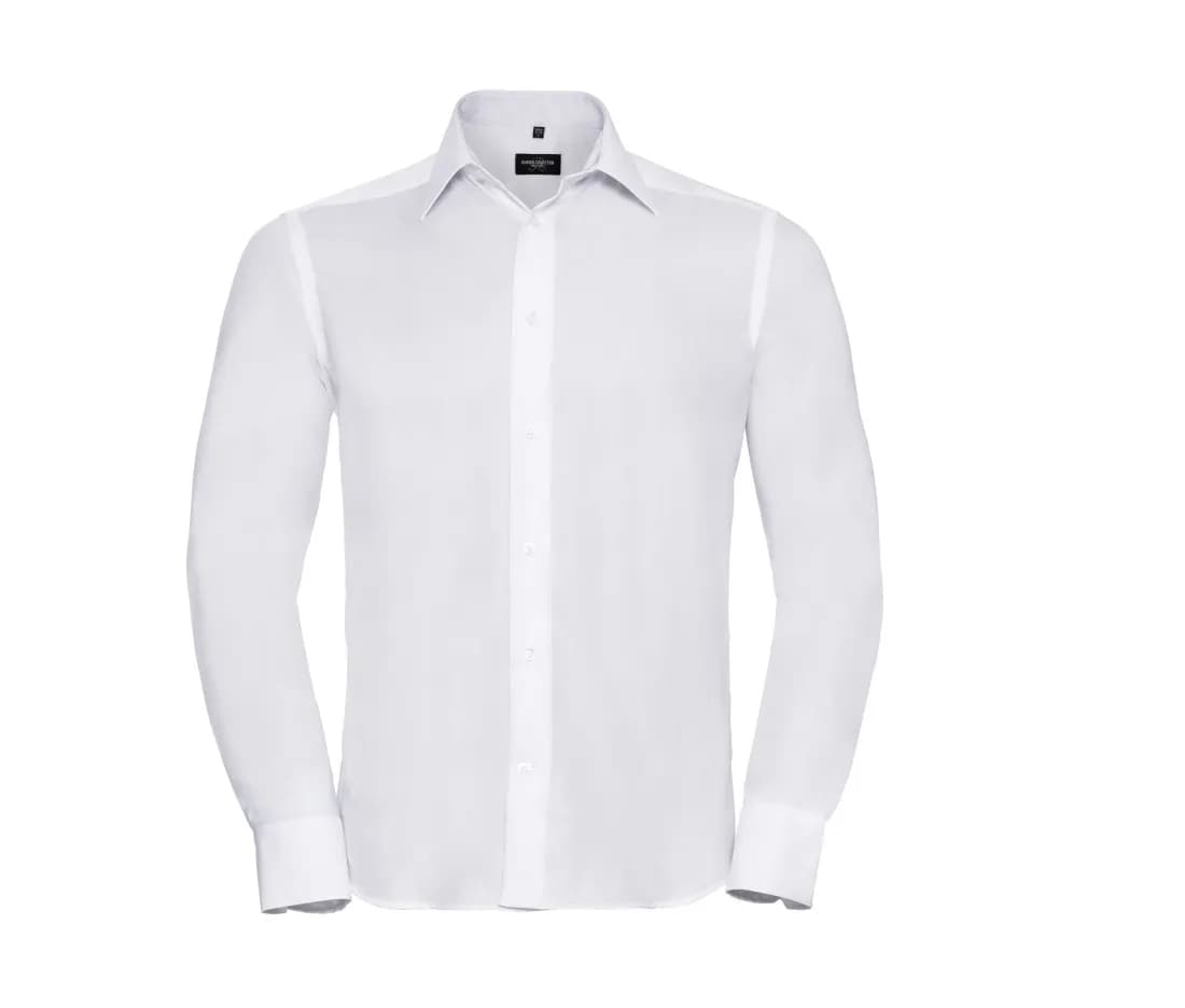 Chemise cintrée manches longues sans repassage «Ultimate» homme – Blanc