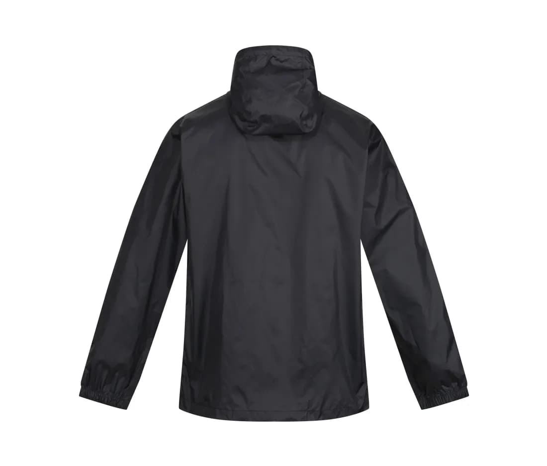 Verstaubare Regenjacke «Pro» – Schwarz – Rückansicht