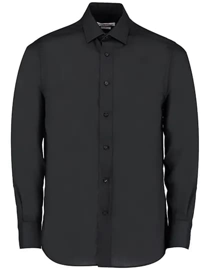 Men’s Tailored Fit Business Poplin Shirt Long Sleeve – Schwarz
