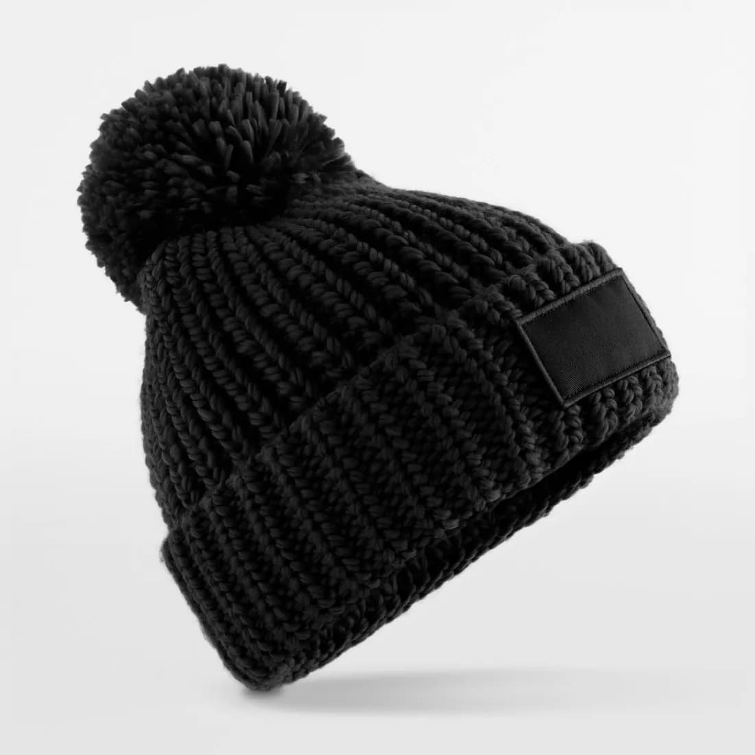 Toasty Patch Beanie – Schwarz
