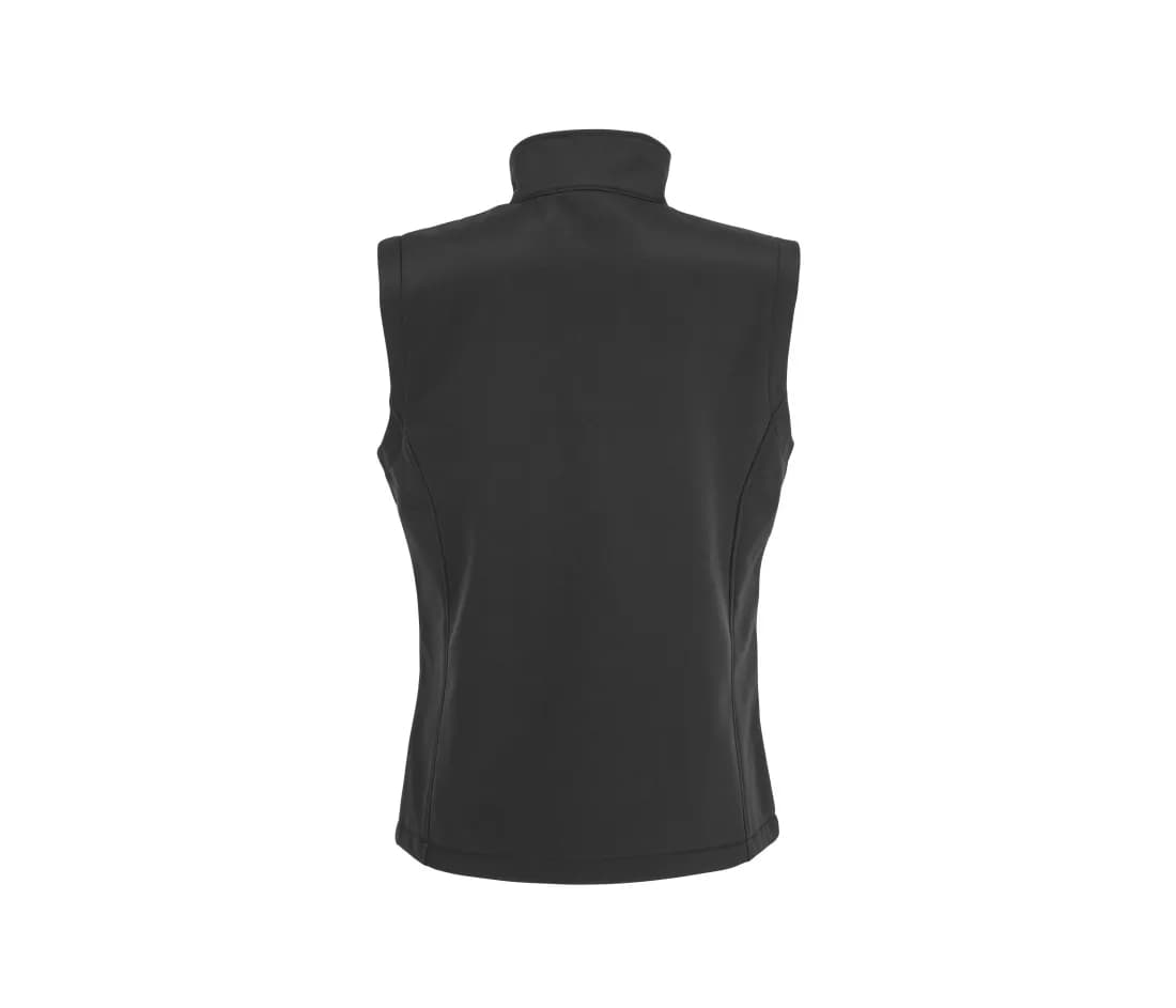 Bodywarmer softshell 2 couches recyclé imprimable femme – Noir – vue de dos