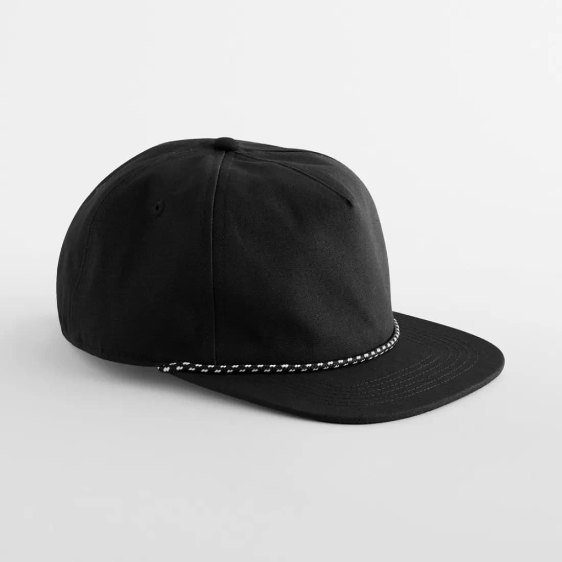Earthaware® Organic Cotton 5 Panel Rope Cap – Schwarz