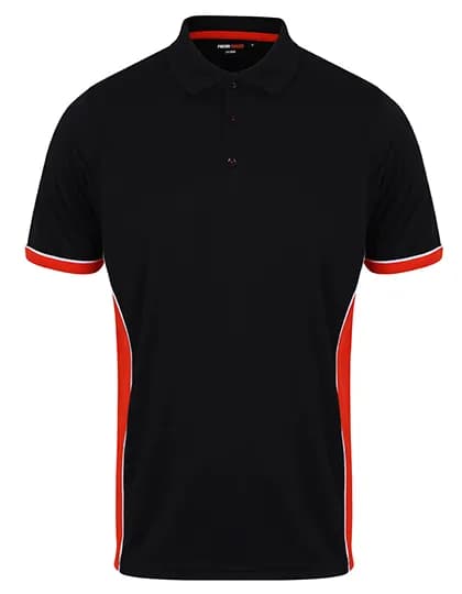 Adults Panel Polo – Schwarz / Rot / Weiss